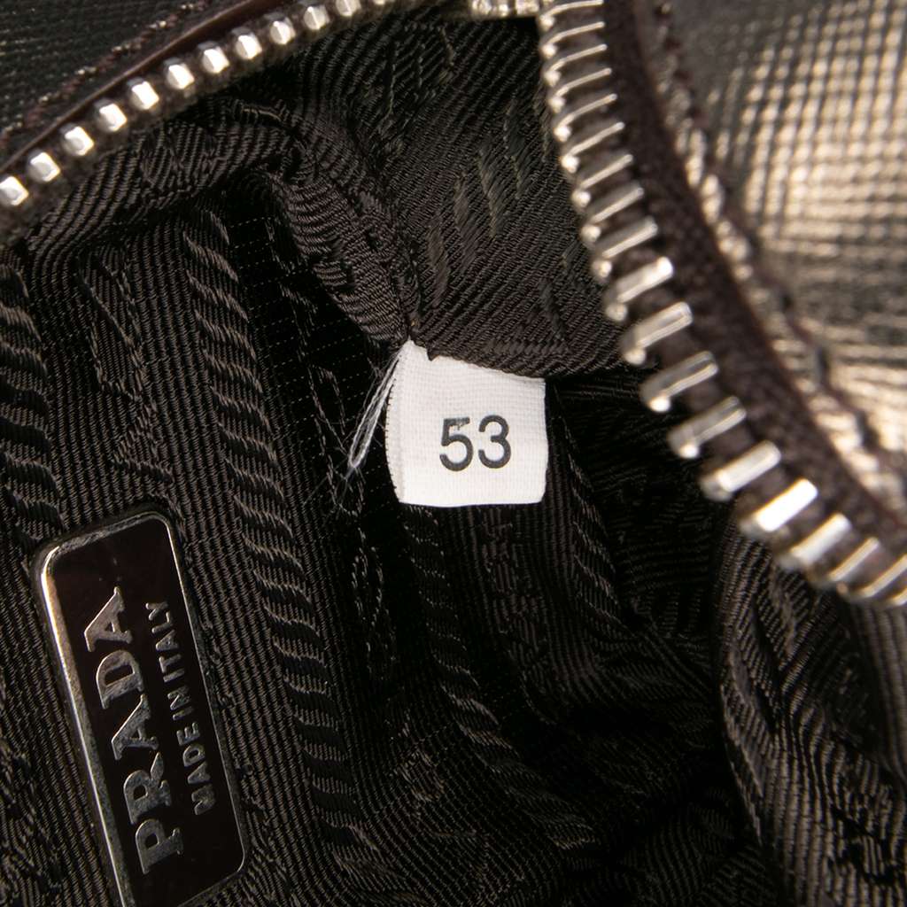 Prada Mini Metallic Saffiano Top Handle Bag Charm - Detail 1