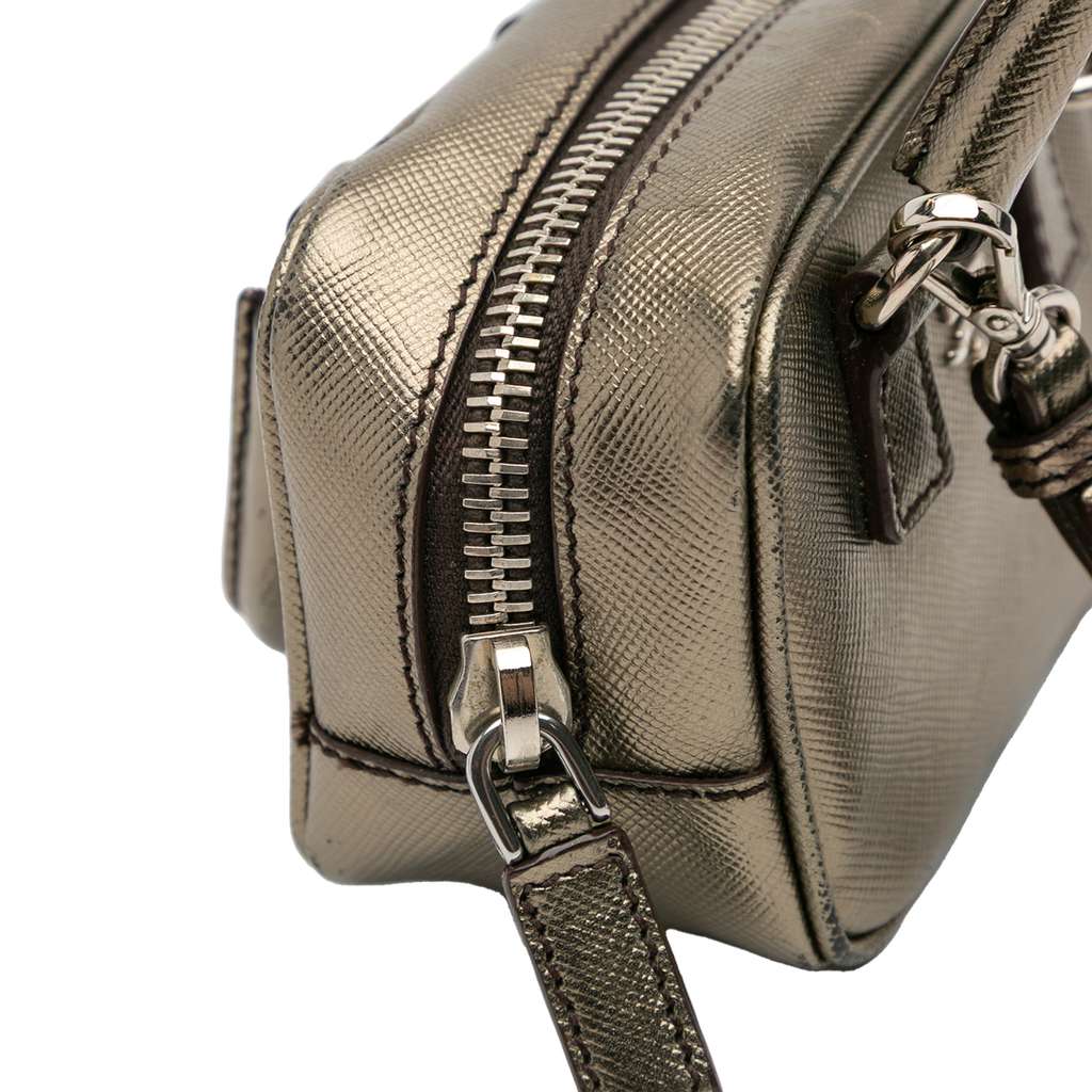 Prada Mini Metallic Saffiano Top Handle Bag Charm - Detail 2