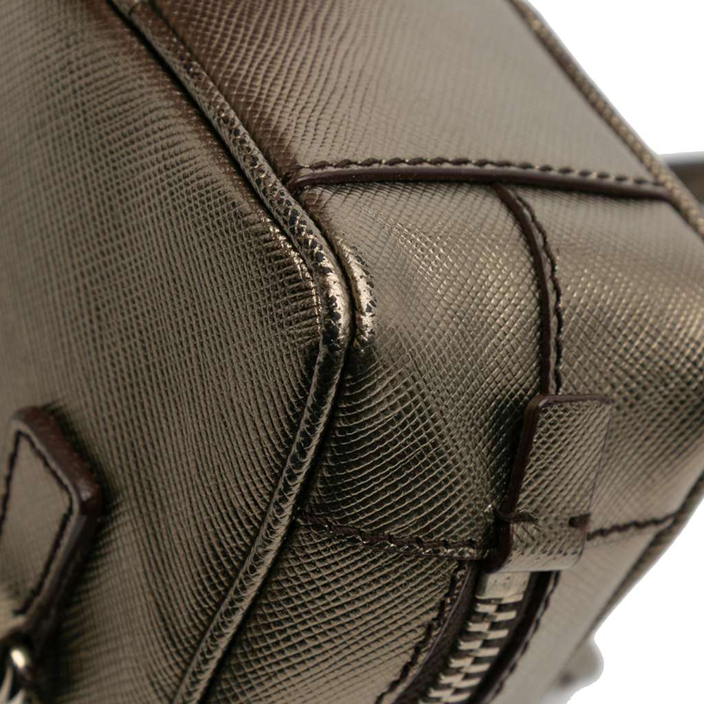 Prada Mini Metallic Saffiano Top Handle Bag Charm - Image 10