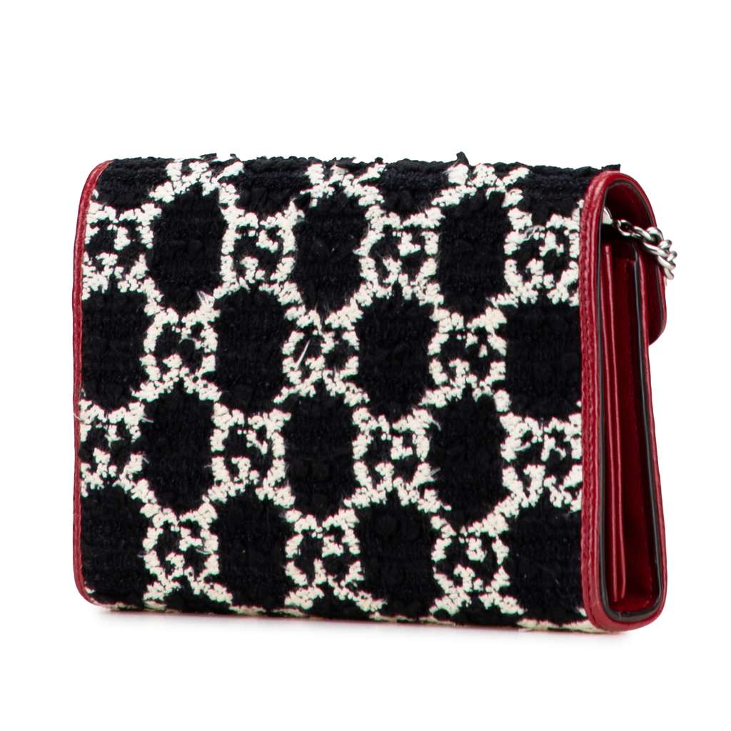 Gucci GG Tweed Dionysus Wallet on Chain - Back view