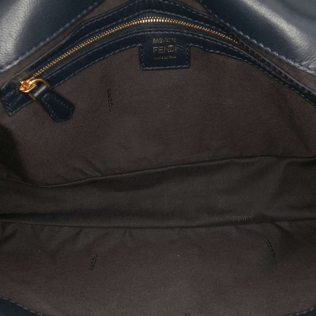 Fendi Large Zucca Embossed Leather Baguette Satchel - 4