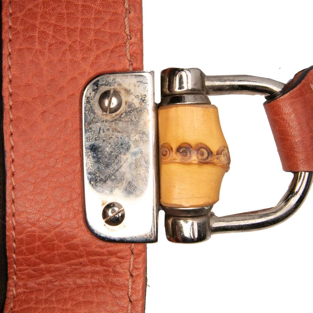 Gucci Medium Leather Bamboo Libeccio Tote - Image 11