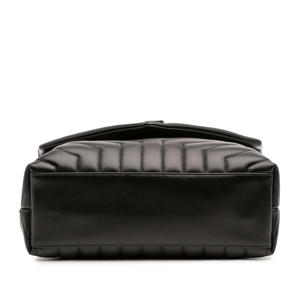 Saint Laurent Medium Matelasse Leather Monogram Monochrome Loulou Shoulder Bag - 3