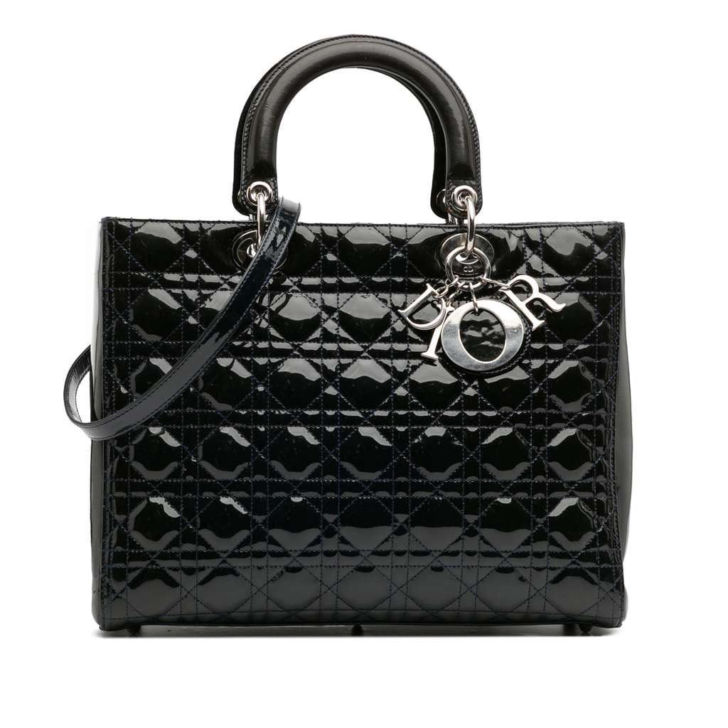 Dior Large Patent Cannage Lady Dior