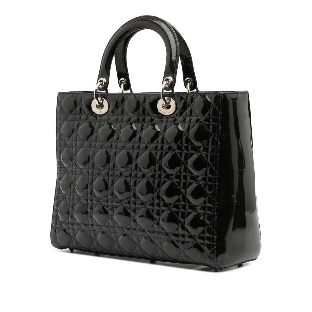 Dior Large Patent Cannage Lady Dior - Back view