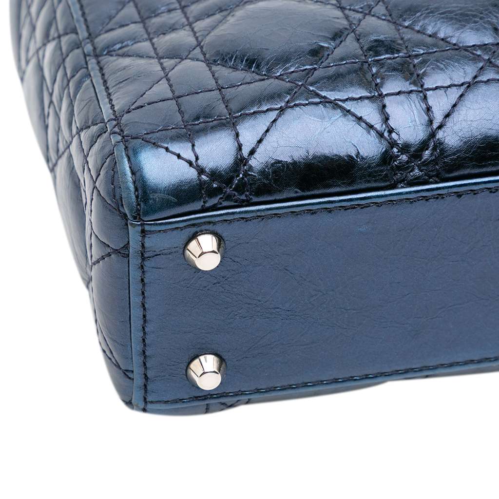 Dior Mini Crinkled Calfskin Cannage Lady Dior - Detail 1