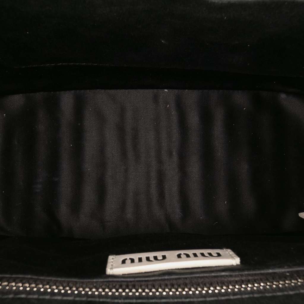 Miu Miu Wicker Trimmed Leather Top Handle Bag - 4