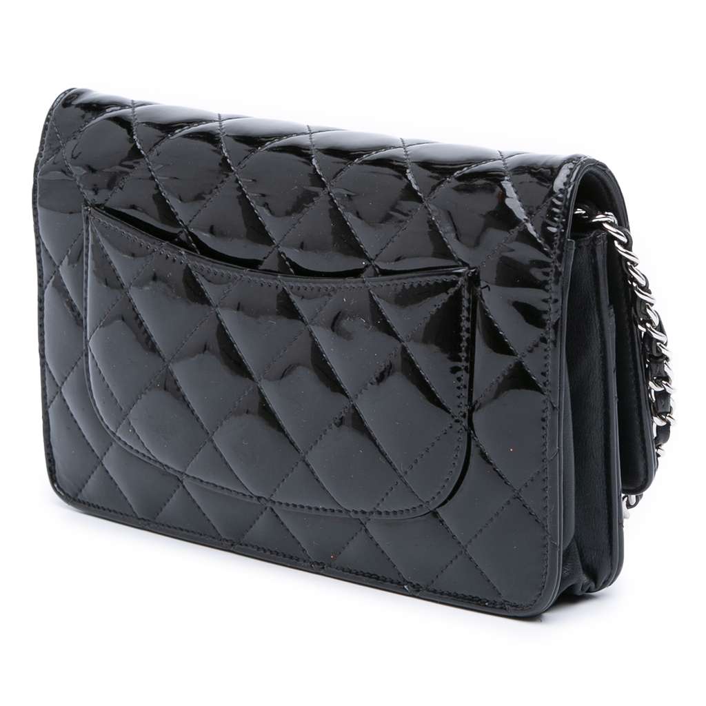 Chanel CC Quilted Patent Wallet On Chain - 2