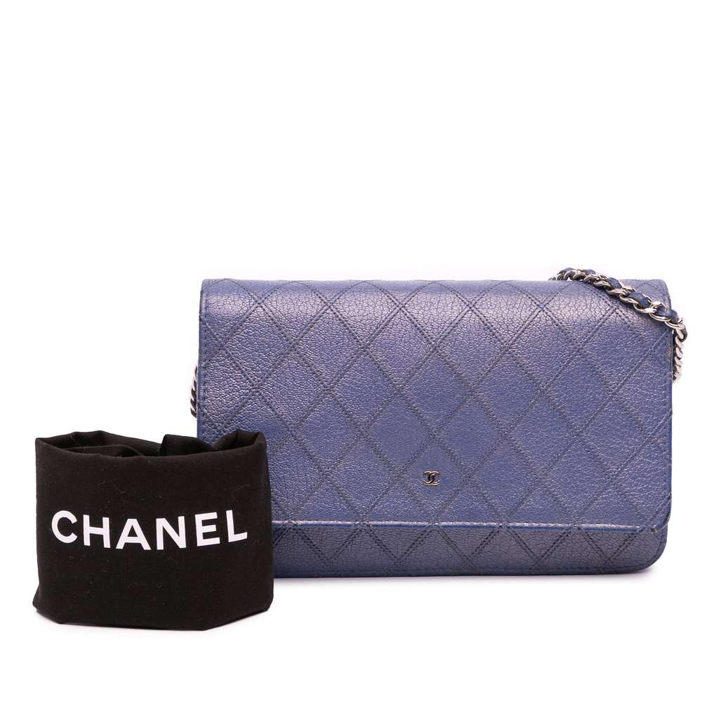 Chanel CC Calfskin Double Stitched Wallet on Chain - Image 14