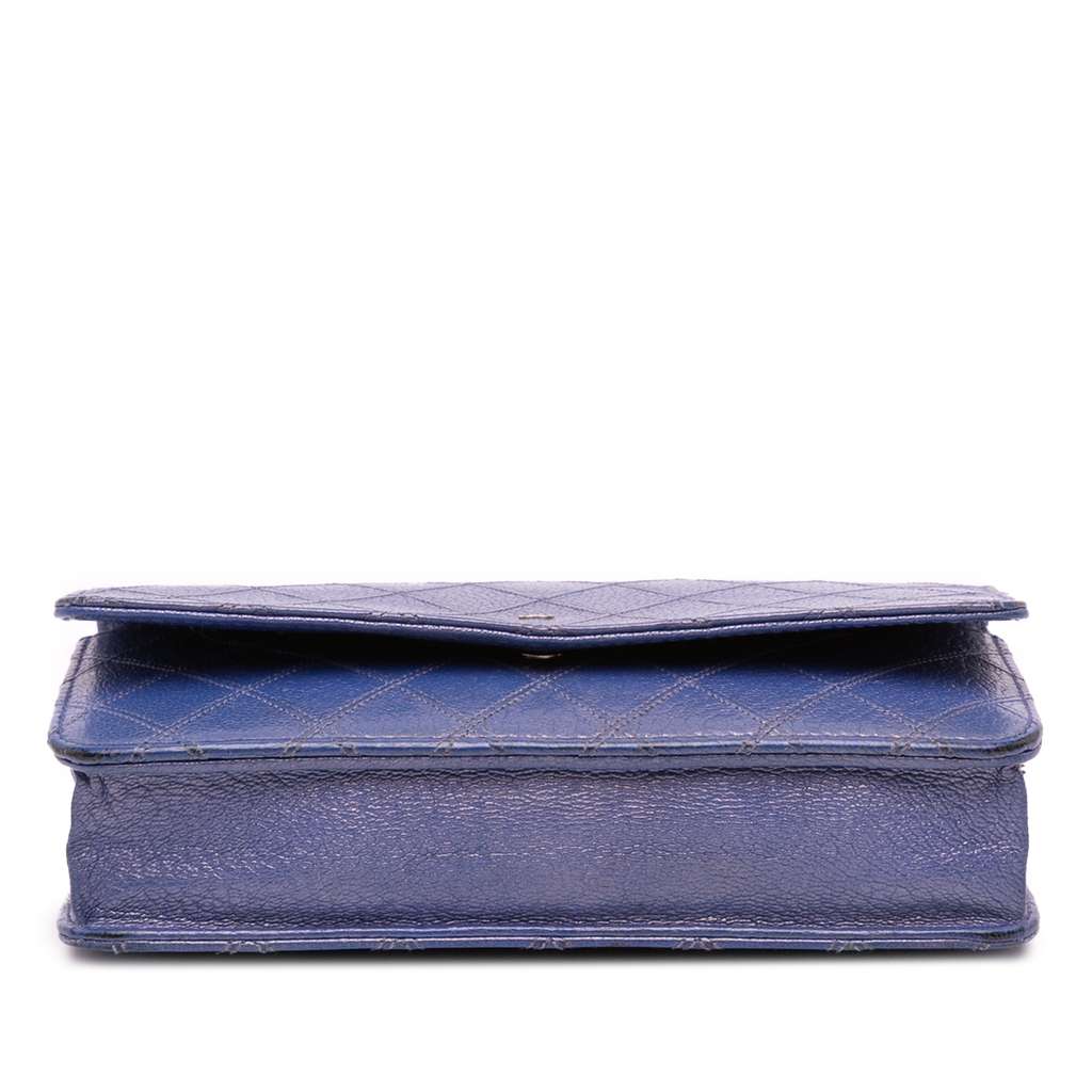 Chanel CC Calfskin Double Stitched Wallet on Chain - Image 6