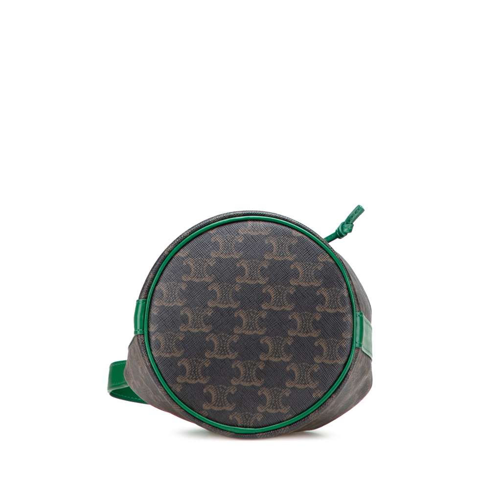 Celine Small Triomphe Coated Canvas Drawstring Bucket Bag - 3