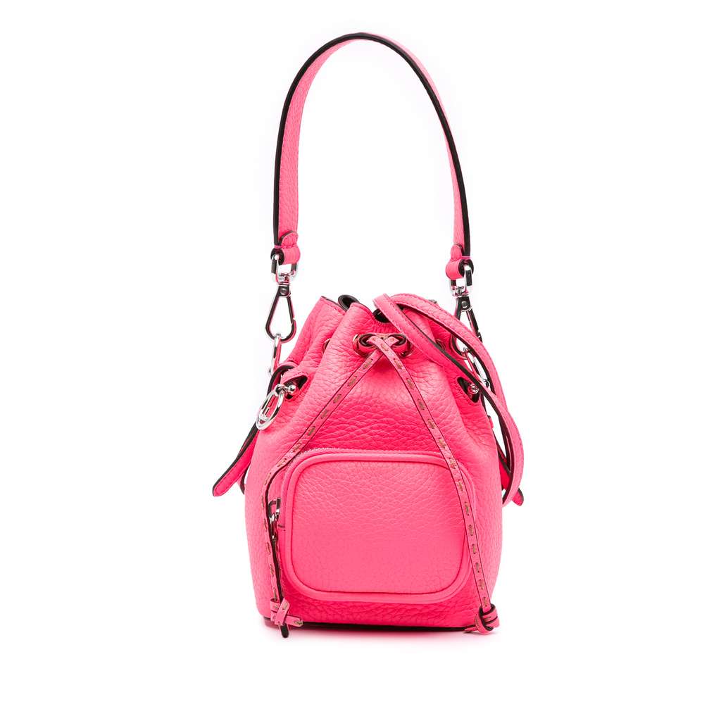 Fendi Mini Leather Mon Tresor Pocket Bucket Bag