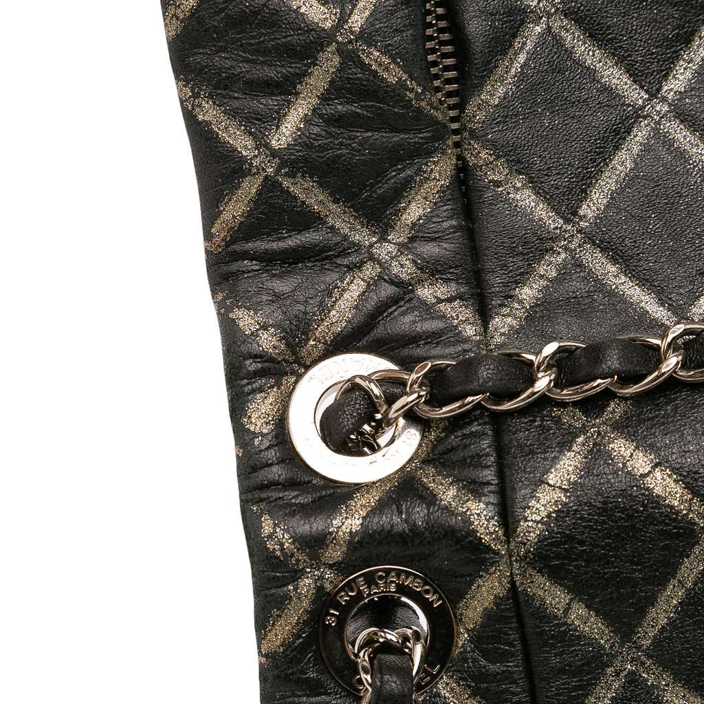 Chanel Quilted Metallic Distressed Lambskin CC Crystal Flap - Image 12