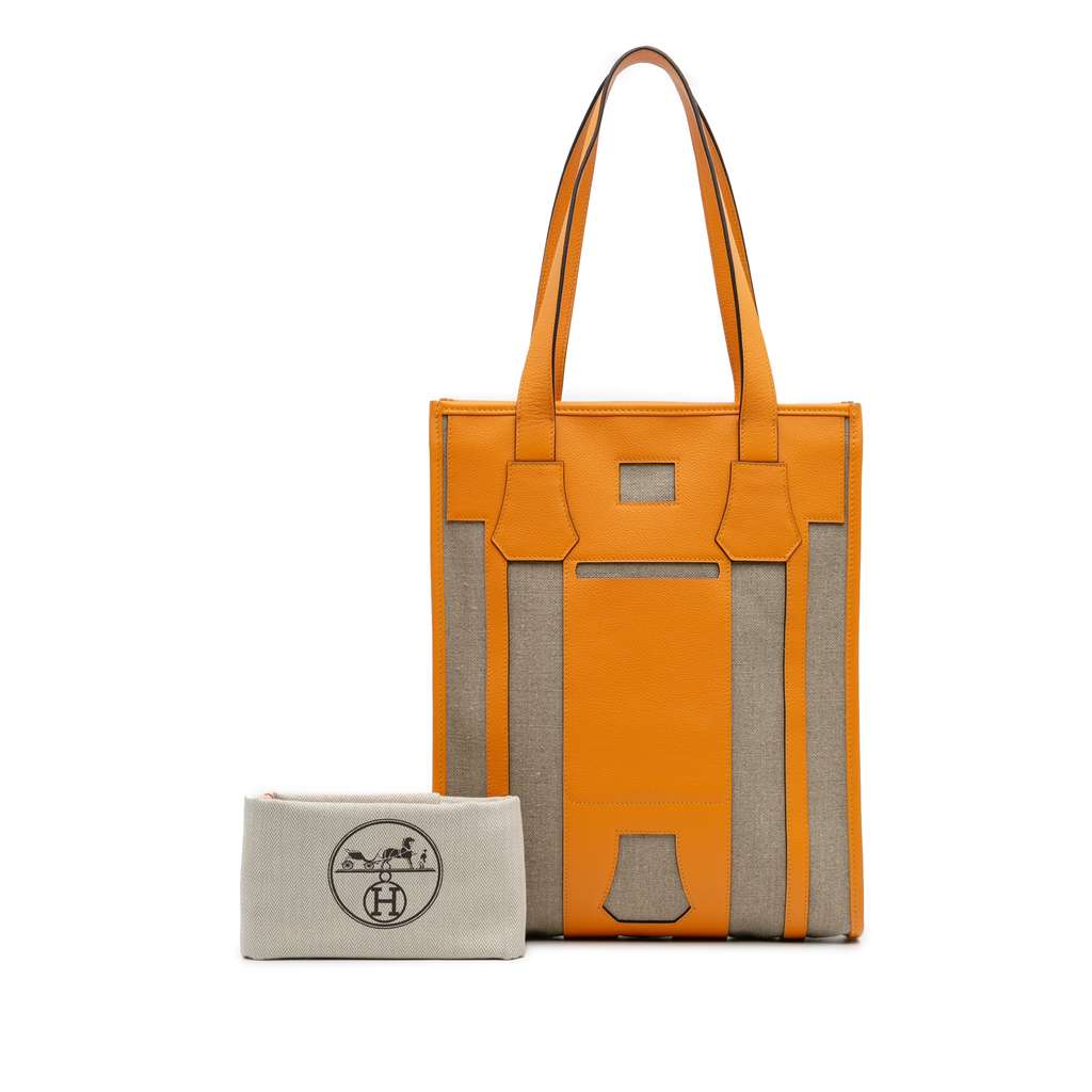 Hermès Evergrain and Toile Petit H Bell Tote - Image 15