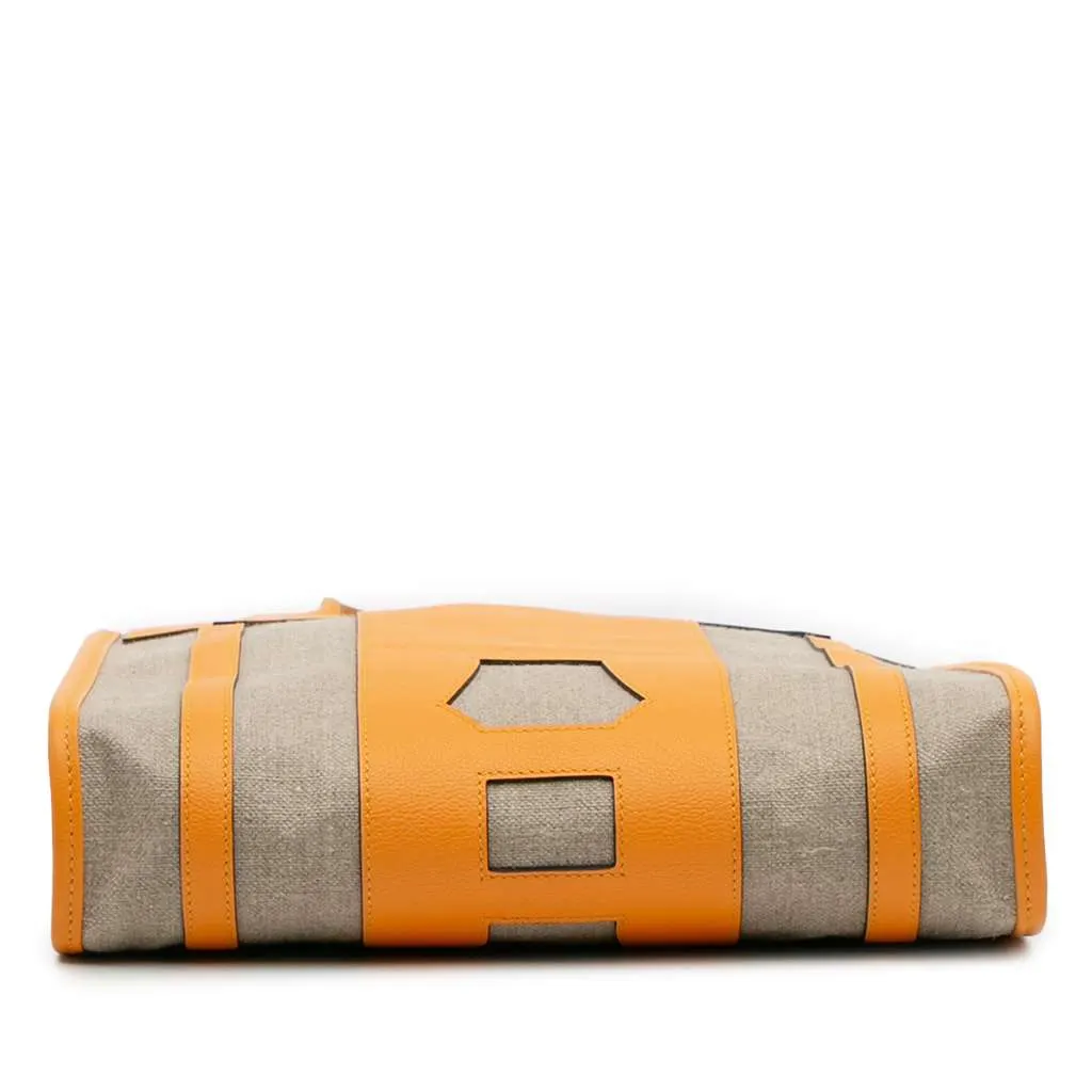 Hermès Evergrain and Toile Petit H Bell Tote Yellow Leather Very good - Inside View