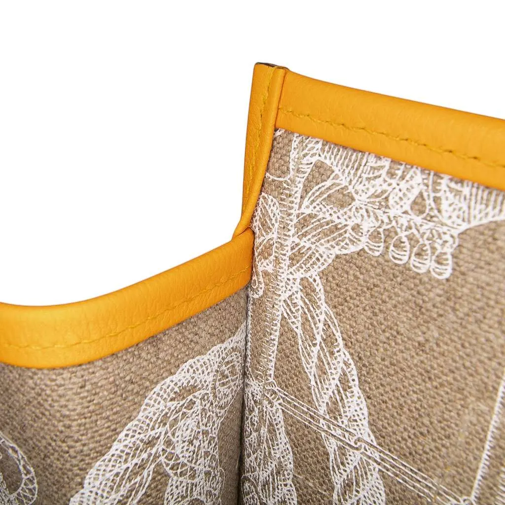Hermès Evergrain and Toile Petit H Bell Tote Yellow Leather Very good - Box View