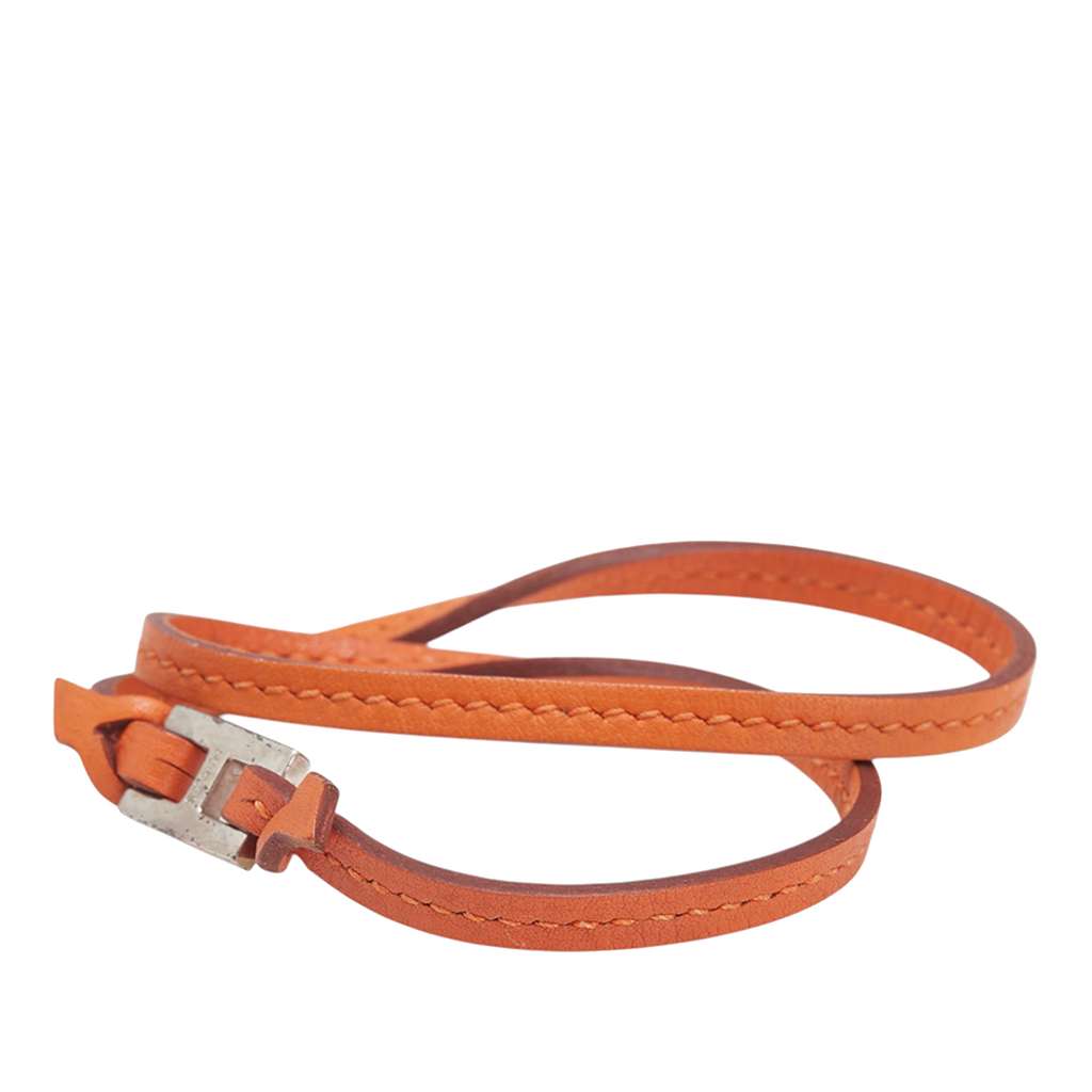 Hermès Leather H Logo Double Tour Bracelet - Back view