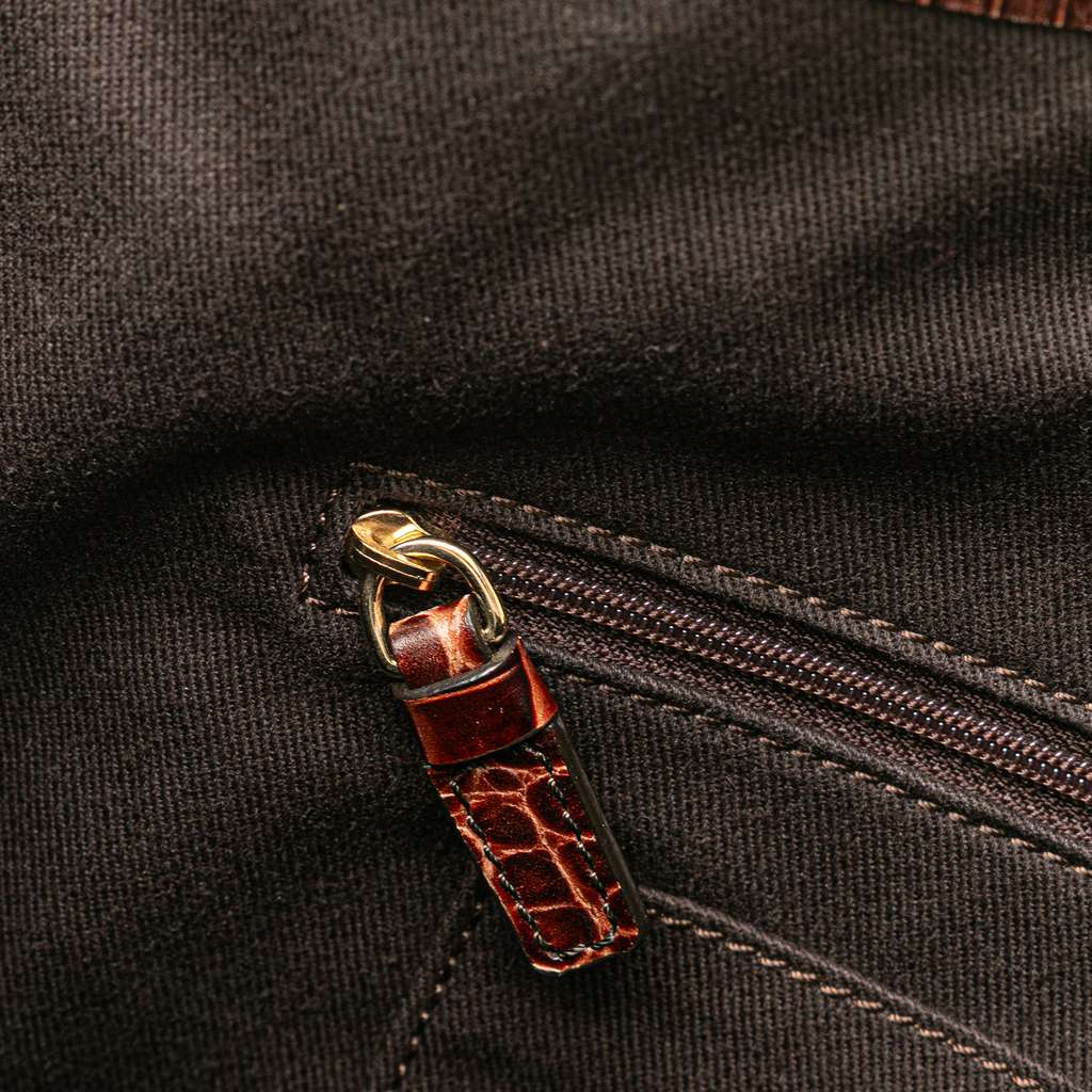 Celine Macadam Suede and Croc Embossed Leather Bittersweet Hobo - Image 10