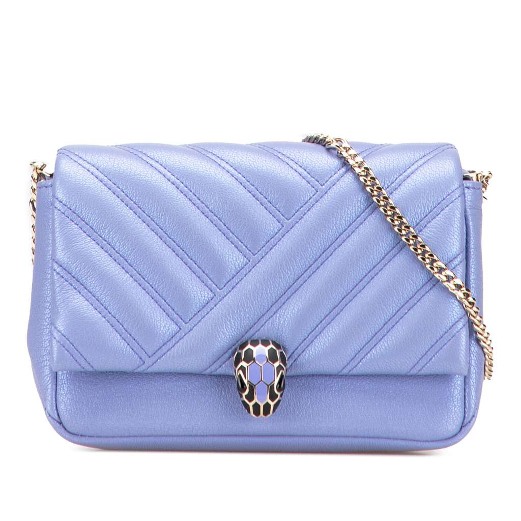 Bvlgari Leather Serpenti Cabochon Chain Crossbody