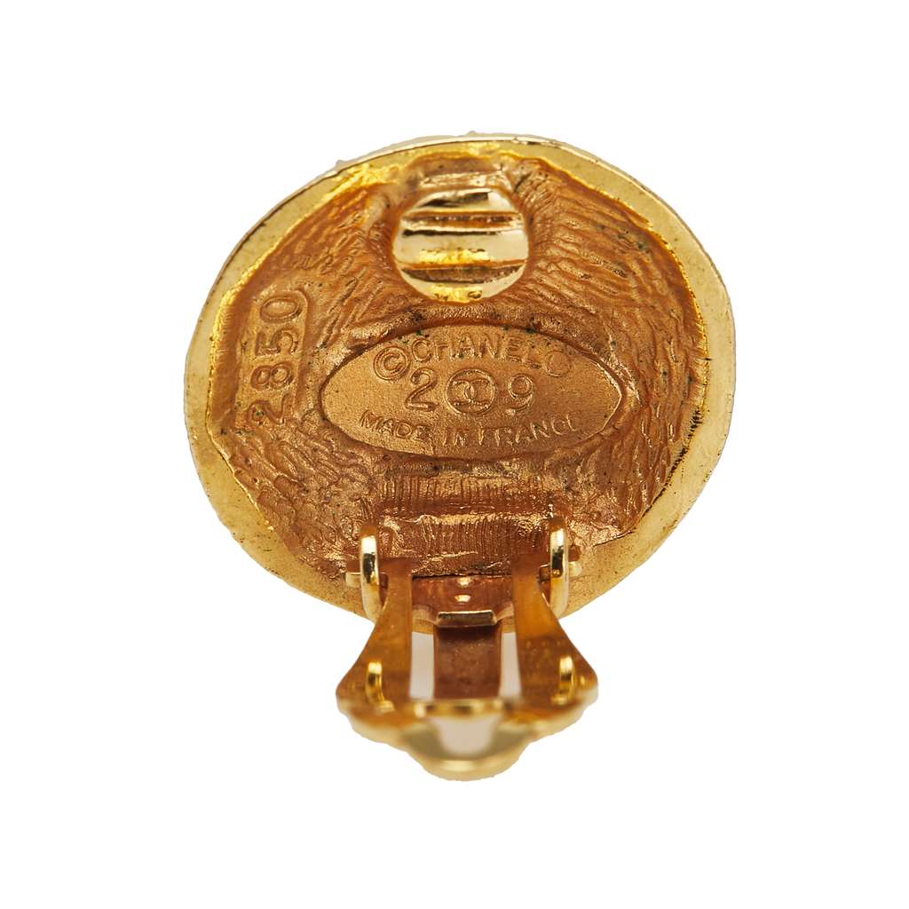 Chanel Gold Plated CC Clip On Earrings - Image 6