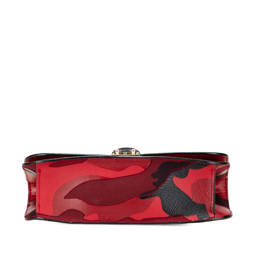 Valentino Medium Nappa and Canvas Camouflage Rockstud Glam Lock Crossbody - Image 6