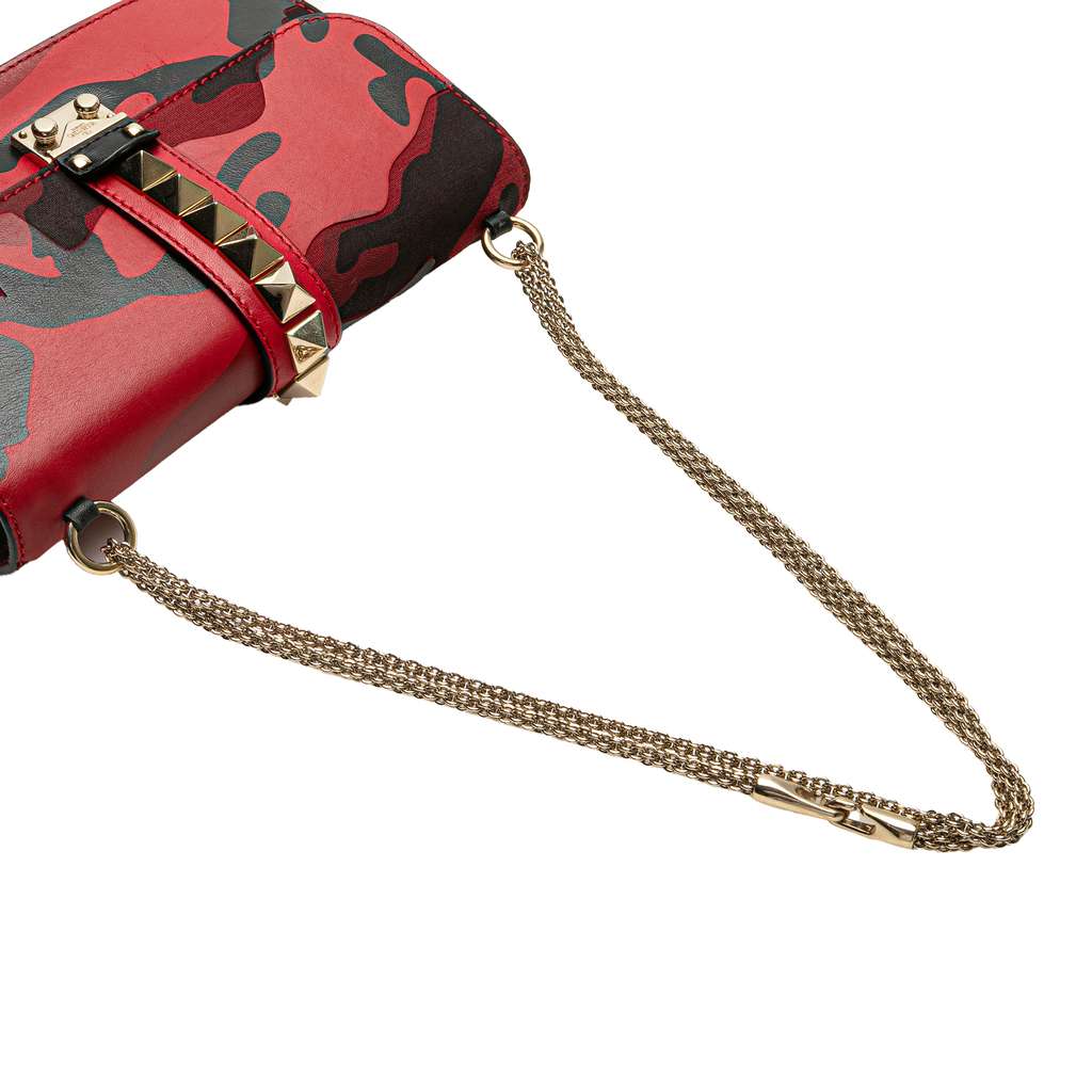 Valentino Medium Nappa and Canvas Camouflage Rockstud Glam Lock Crossbody - Image 11