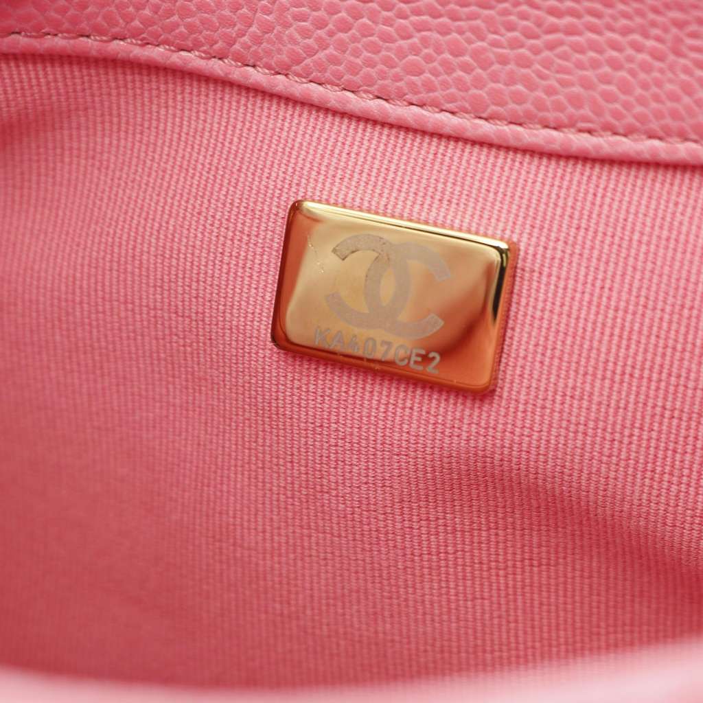 Chanel Mini Quilted Caviar CC Messenger Flap - Side view