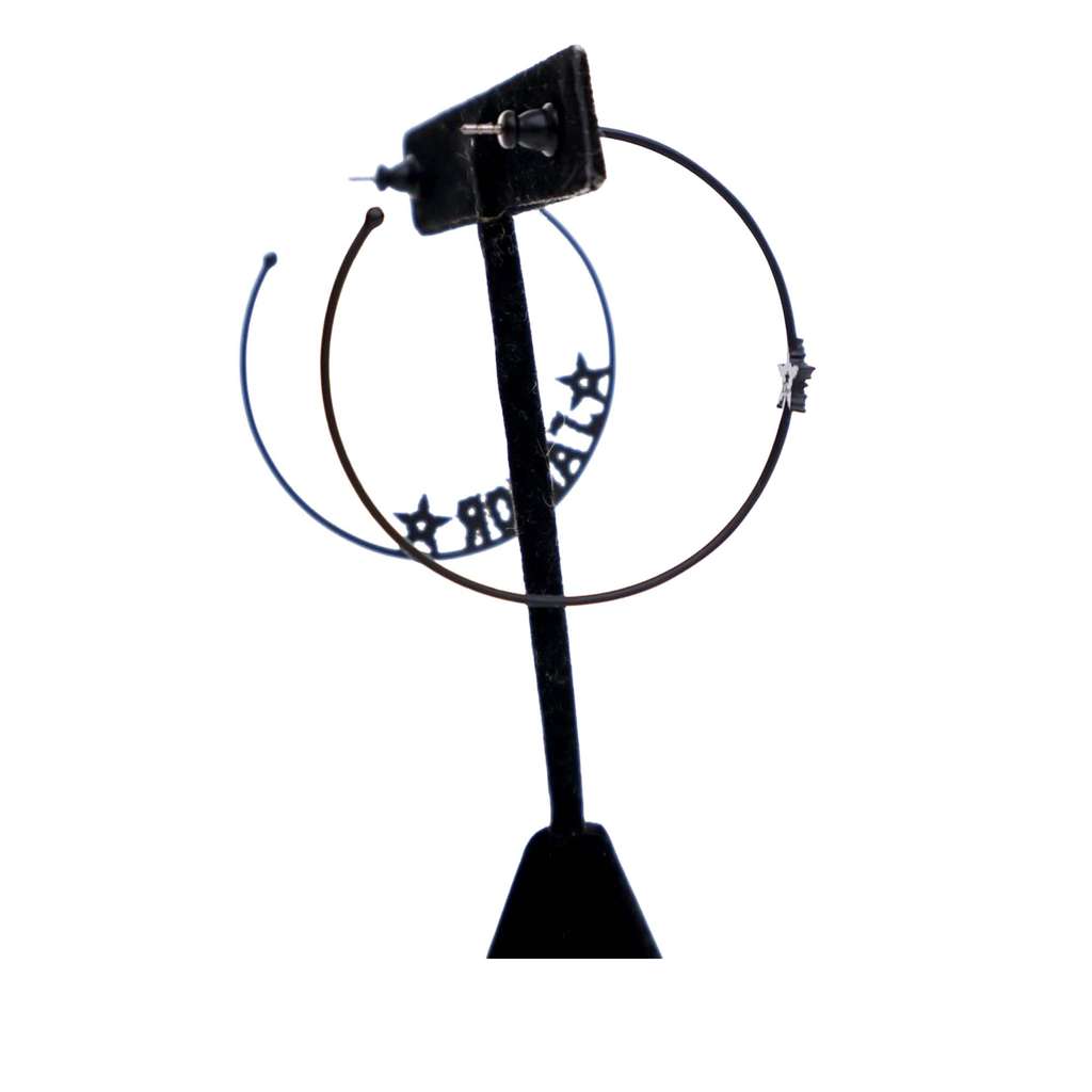 Dior Ruthenium Plated Crystal JAdior Hoop Push Back Earrings - 2