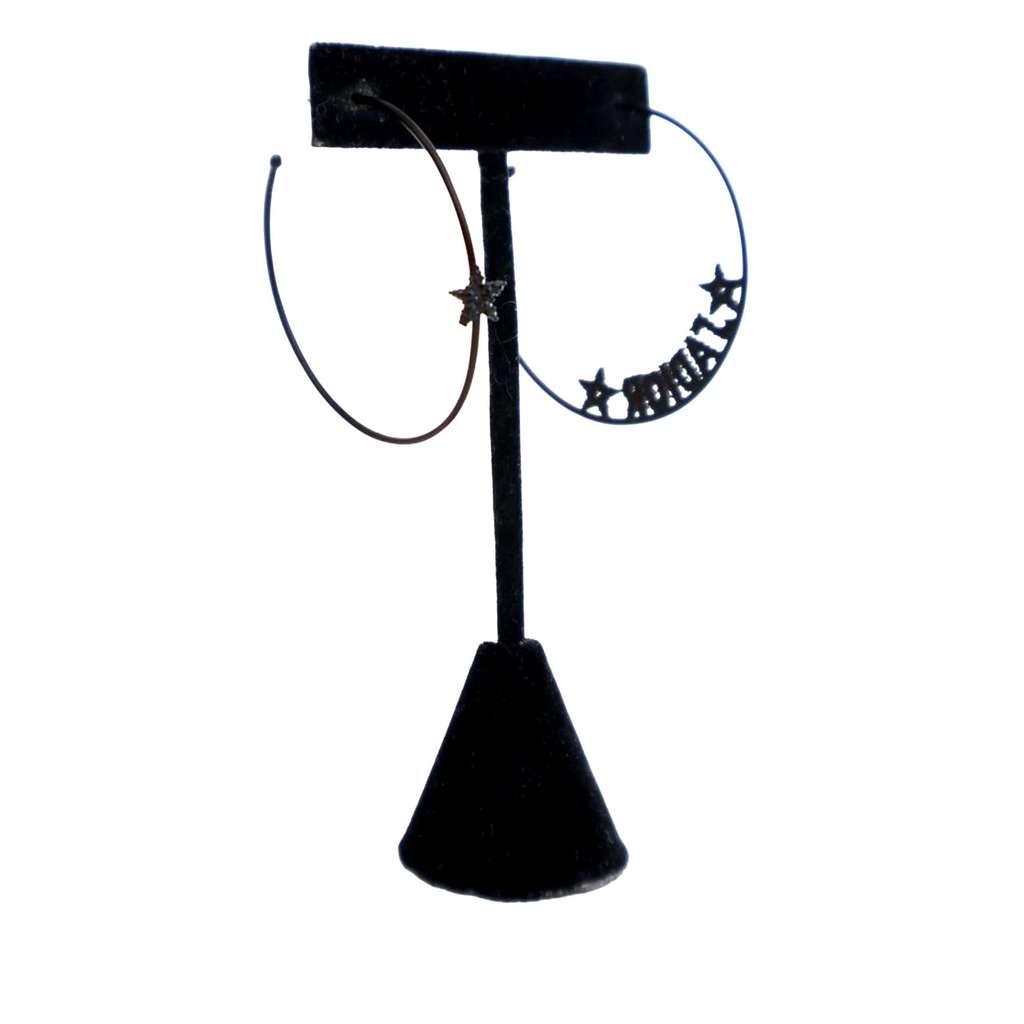 Dior Ruthenium Plated Crystal JAdior Hoop Push Back Earrings - 4