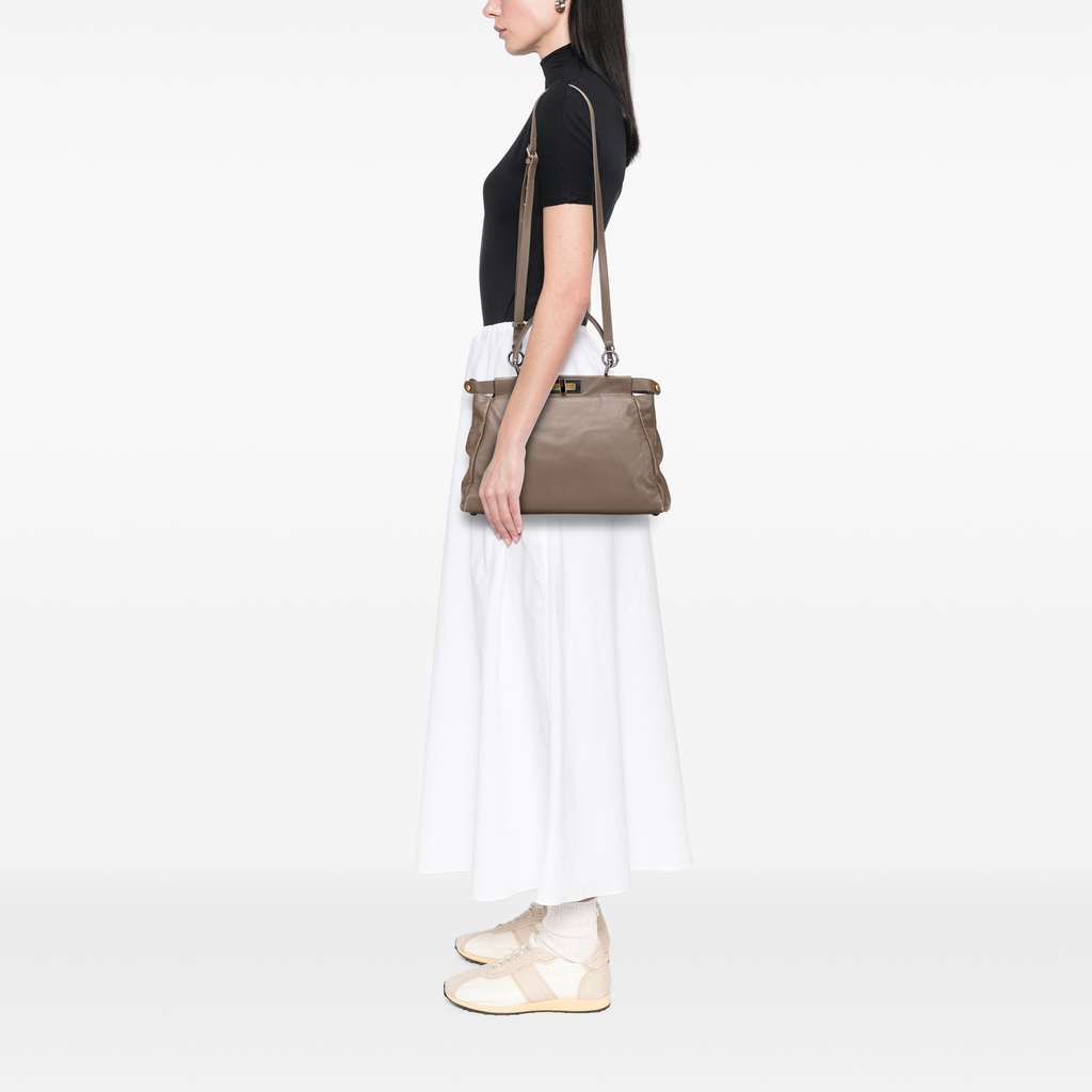 Fendi Medium Calfskin Peekaboo Iconic Satchel - Image 12