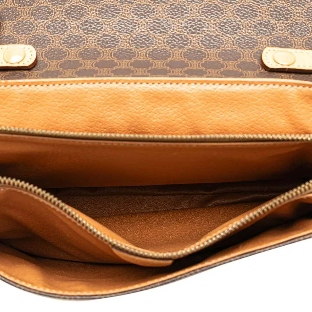 Celine Macadam Coated Canvas Crossbody Brown Canvas Good - Model View