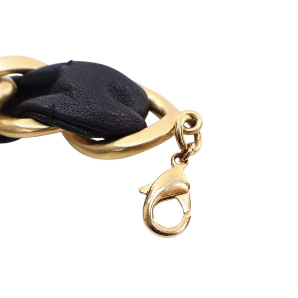 Chanel CC Gold Plated Leather Woven Logo Layered Chain Belt - Image 6