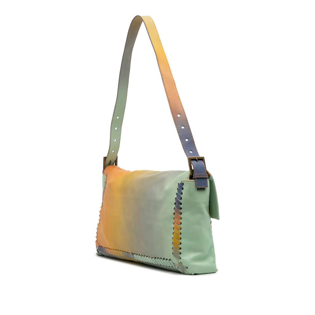 Fendi Large Multicolor Leather Whipstitch Baguette Crossbody - 2