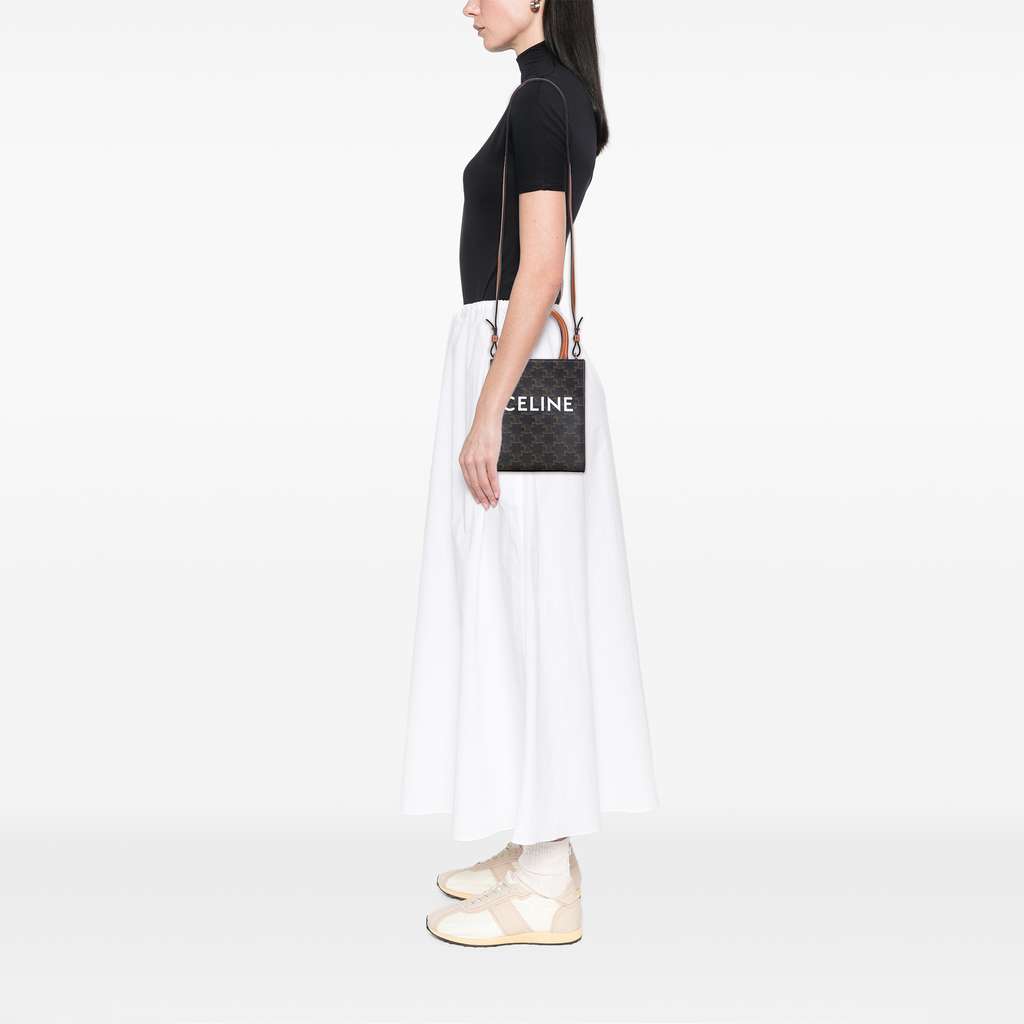 Celine Mini Triomphe Coated Canvas Vertical Cabas Satchel - Image 11