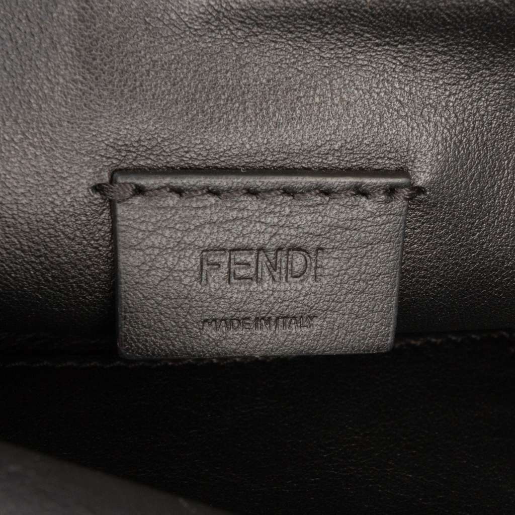 Fendi Mini Zucca Shearling Chain Baguette Satchel - Side view