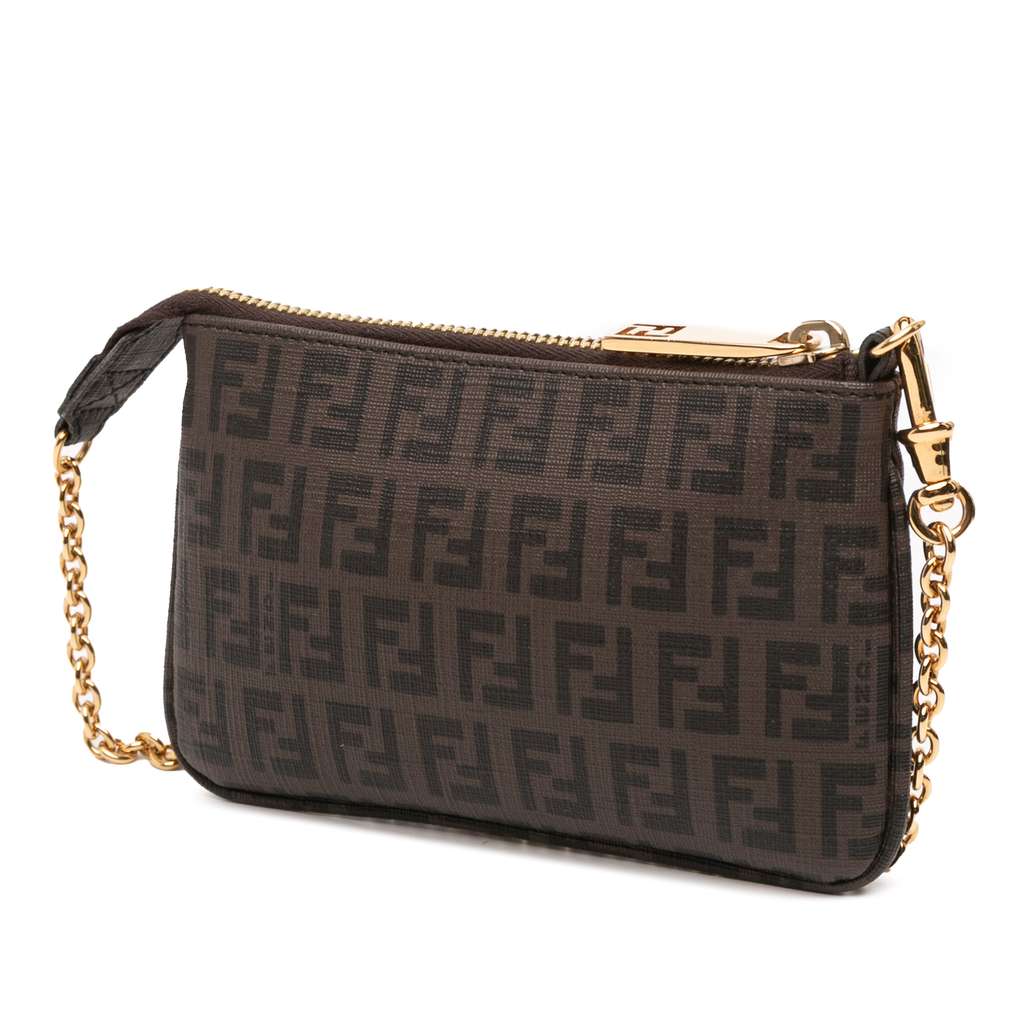Fendi Zucchino Spalmati Chain Pochette - Back view