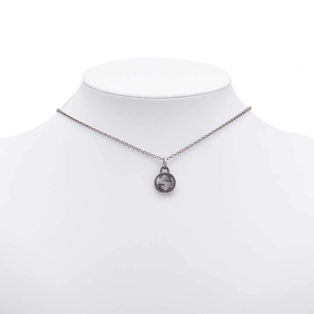 Gucci Sterling Silver Interlocking G Pendant Necklace - 5