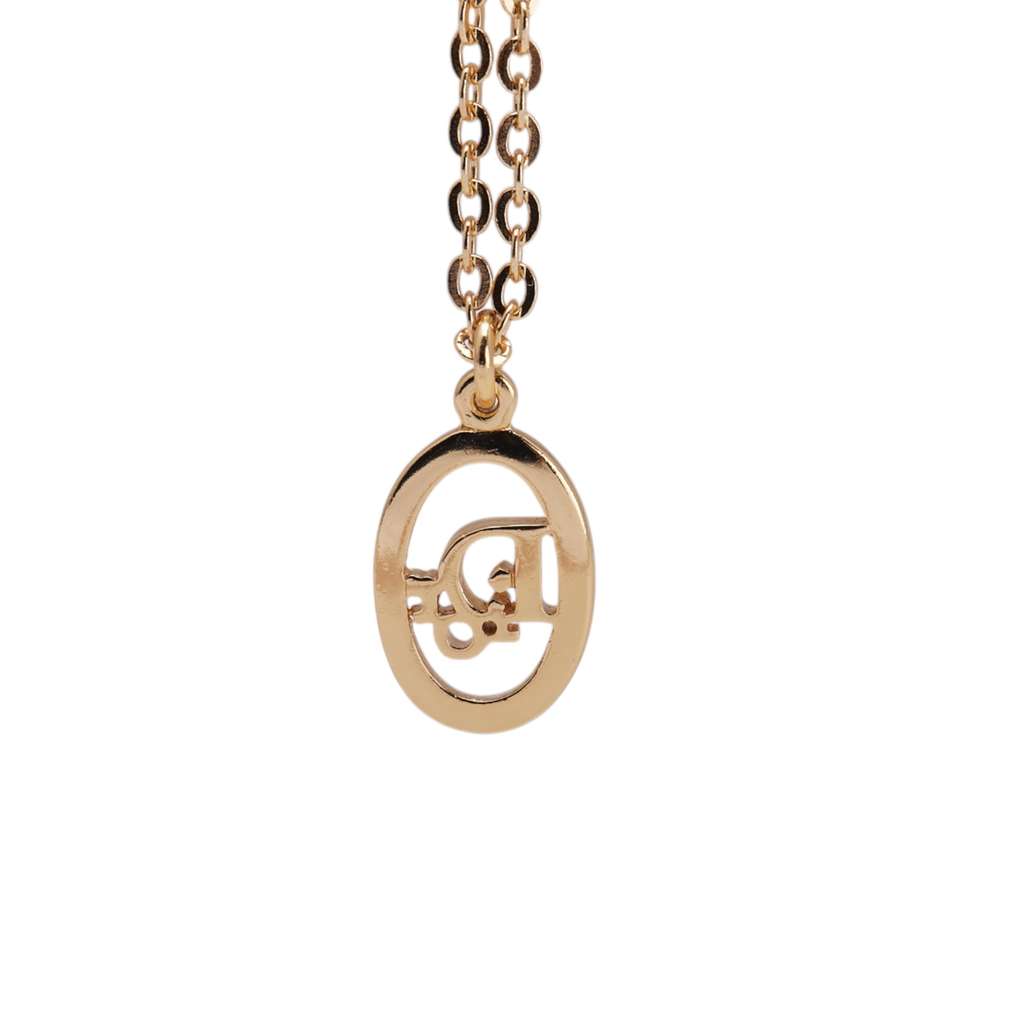 Dior Gold Plated CD Logo Pendant Necklace - 2