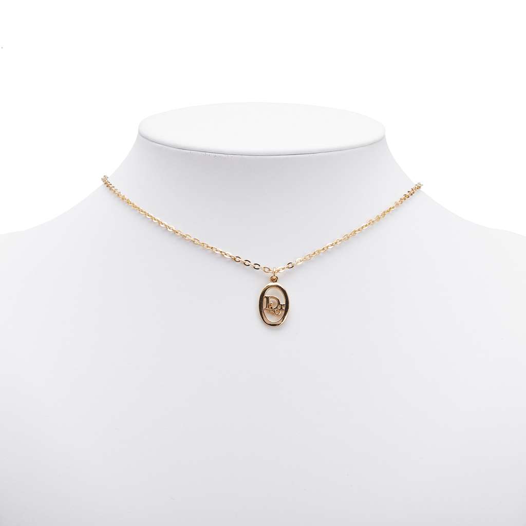 Dior Gold Plated CD Logo Pendant Necklace - 5