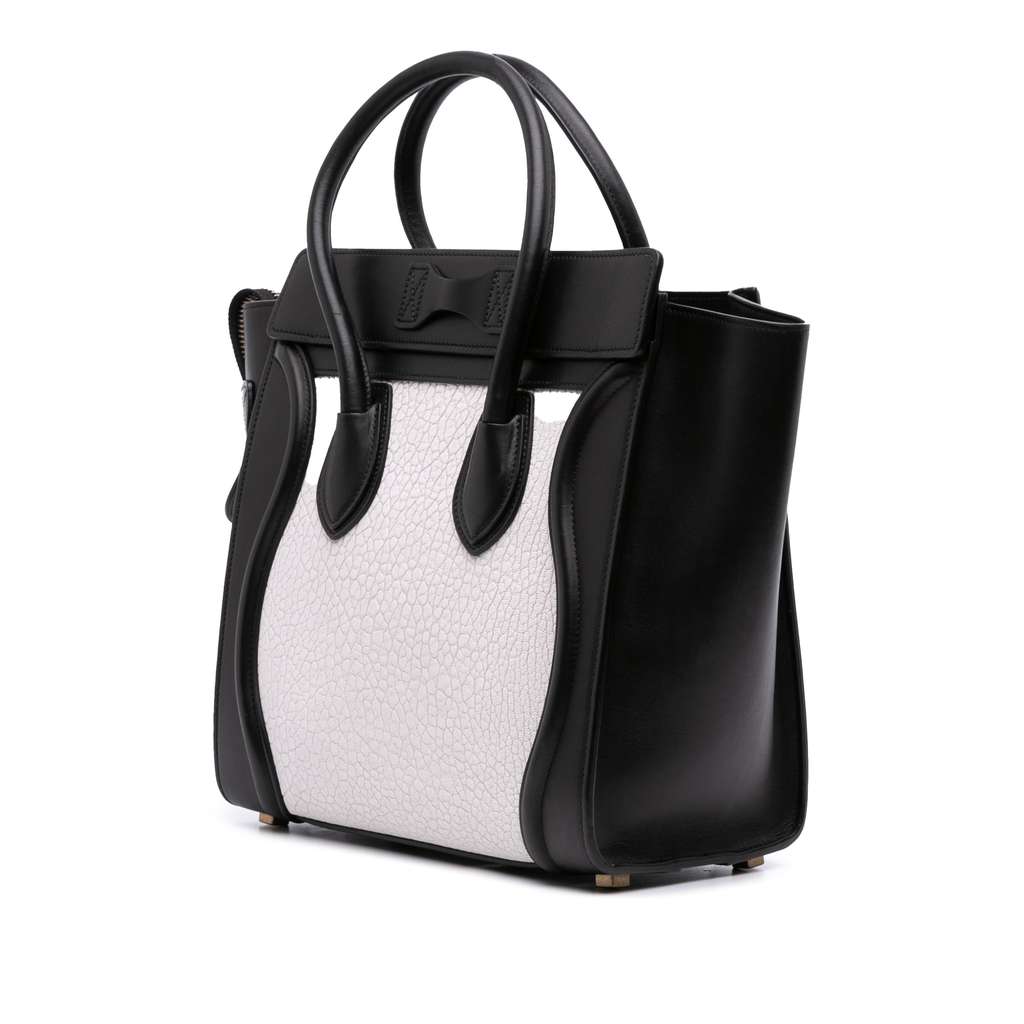 Celine Micro Bicolor Leather Luggage Tote - 2