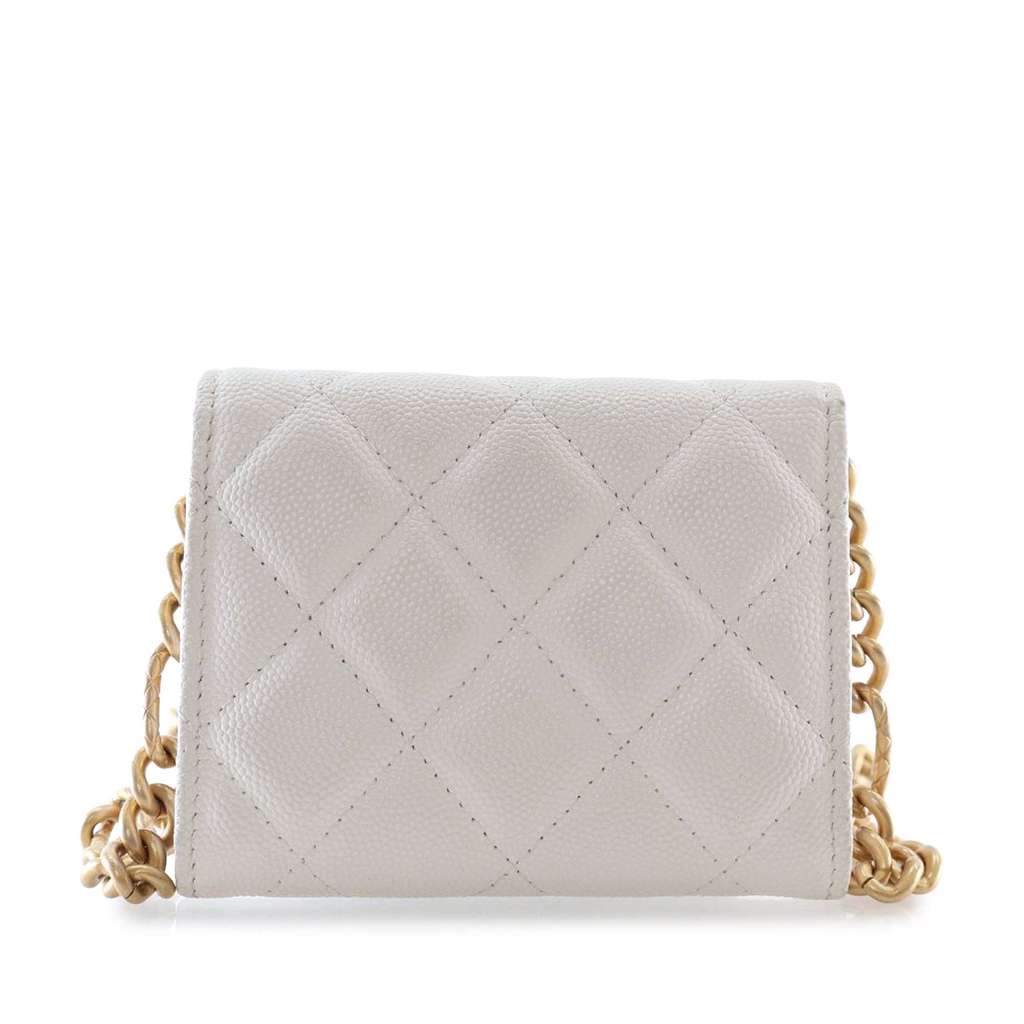 Chanel Quilted Caviar Card Holder on Chain - 4