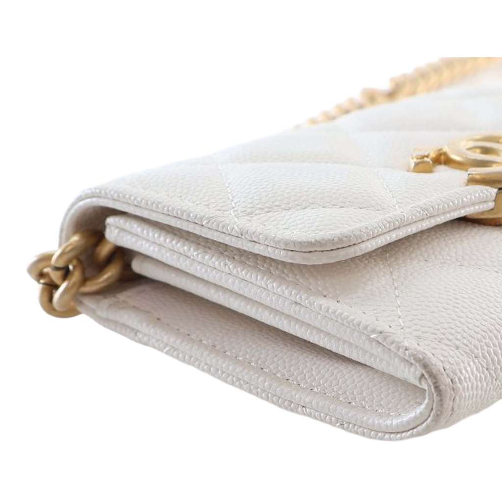 Chanel Quilted Caviar Card Holder on Chain - Image 10