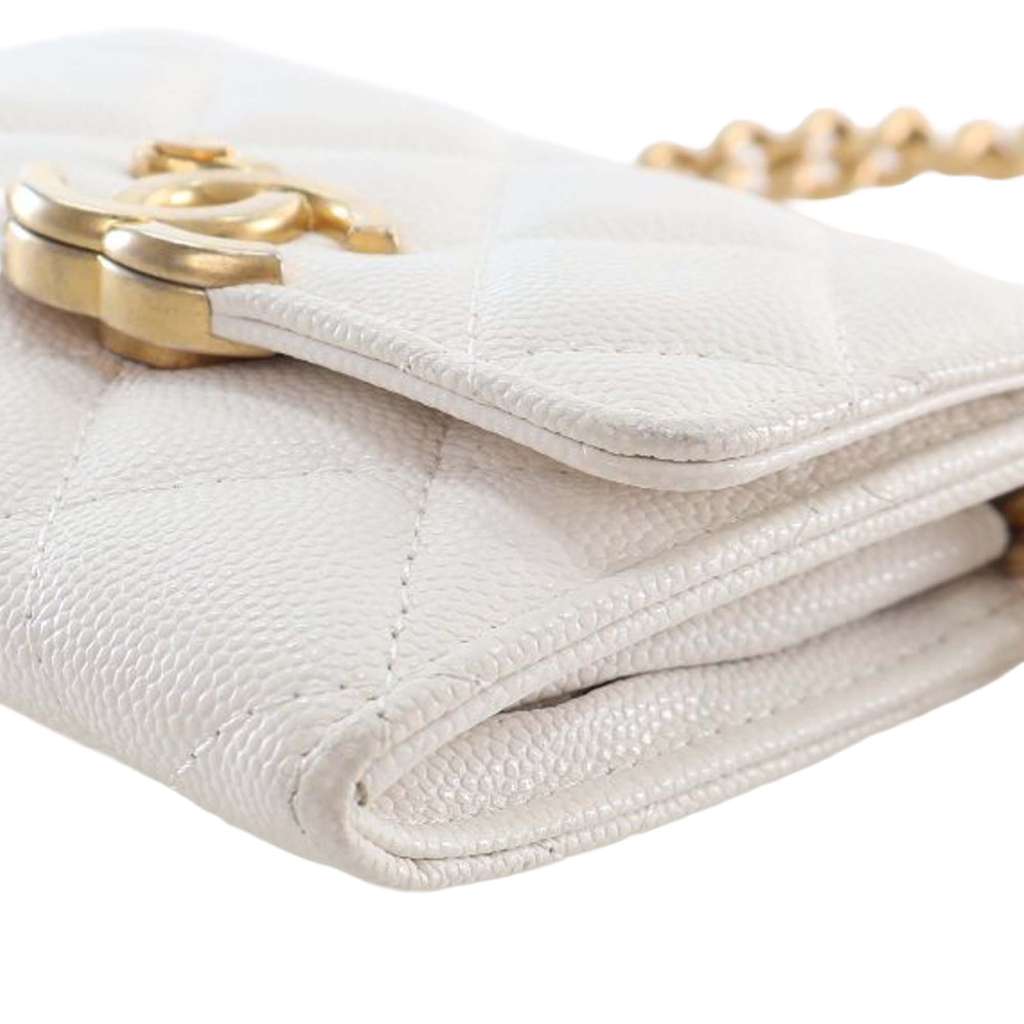 Chanel Quilted Caviar Card Holder on Chain - Image 12