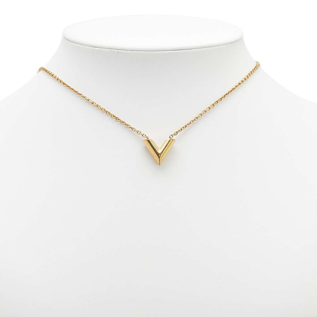 Louis Vuitton Gold Plated Essential V Necklace - Detail 1