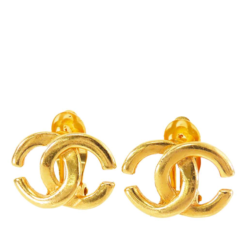 Chanel Gold Plated CC Clip on Earrings - 2