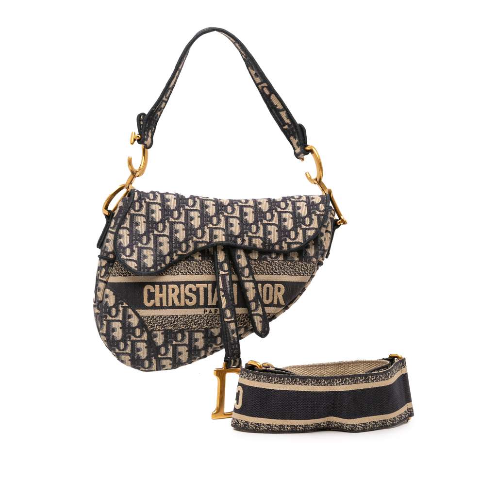 Dior Oblique Embroidered Canvas Saddle Bag - Image 13