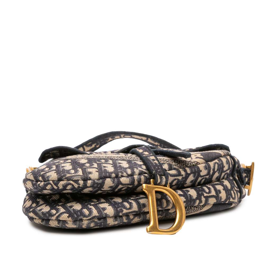 Dior Oblique Embroidered Canvas Saddle Bag - Image 6