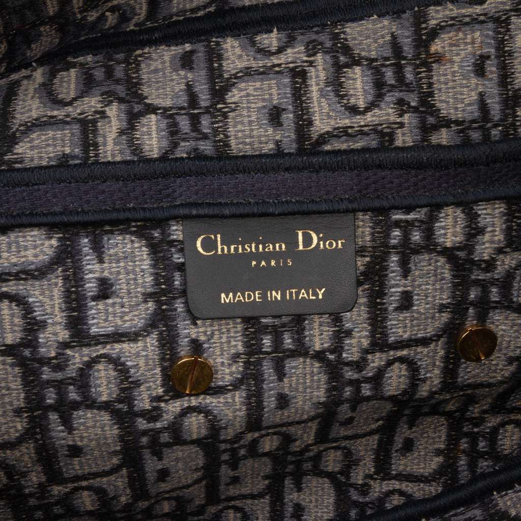 Dior Oblique Embroidered Canvas Saddle Bag - Side view
