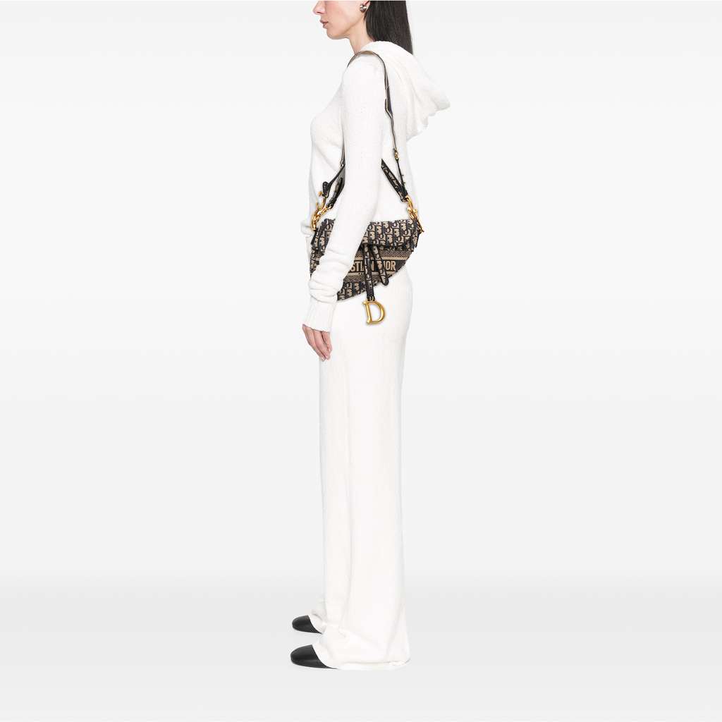 Dior Oblique Embroidered Canvas Saddle Bag - Image 12