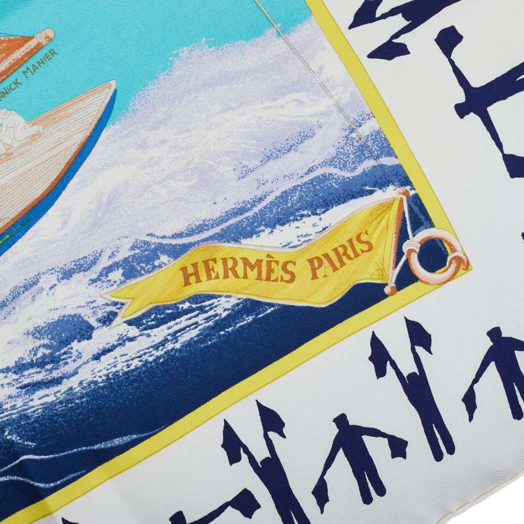 Hermès En Course Silk Scarf - Back view